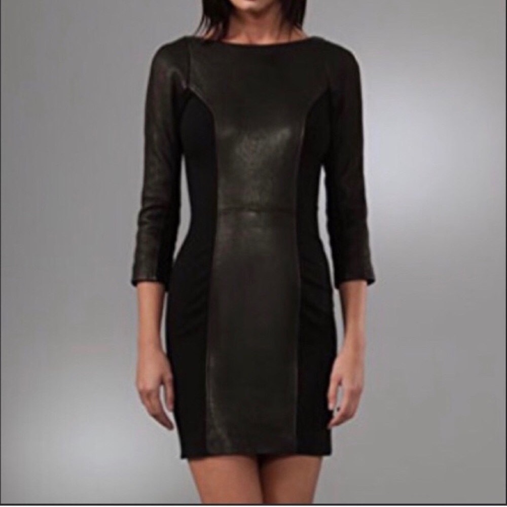 Diane von Furstenberg leather mini dress